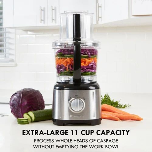 Kenmore® 11 Cup 500W Stainless Steel Food Processor and Vegetable Chopper-4
