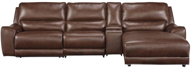 Signature Design by Ashley® DeepWakes 4-Piece Canyon Right-Arm Facing Power Reclining Sectional with Chaise and Storage Console-0
