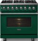 Viking® 5 Series 36" Ivy Pro Style Dual Fuel (NG) Range with Polished Chrome Trim-2