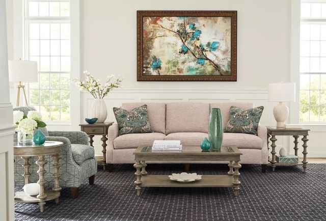 Hammary® Tigbee-Hamilton Glass Top Rectangular Coffee Table with Timberwolf Base-1