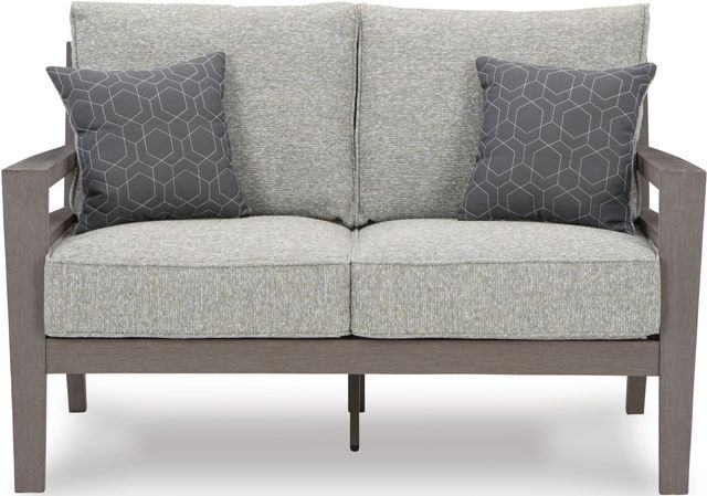 Signature Design by Ashley® Hillside Barn Gray/Brown Outdoor Loveseat with Cushion-1