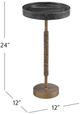 Bassett Mirror Black Accent Table with Antique Brass Base-3