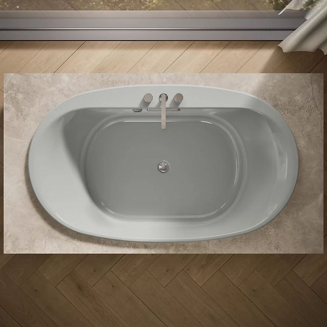 KOHLER® Underscore® Ice Grey 71.5" x 41.5" Drop-in Bath with Bask® Heated Surface-3