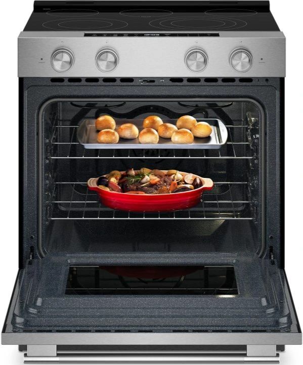 KitchenAid® 30" PrintShield™ Stainless Slide-In Electric Range with Convection Cooking Modes-2