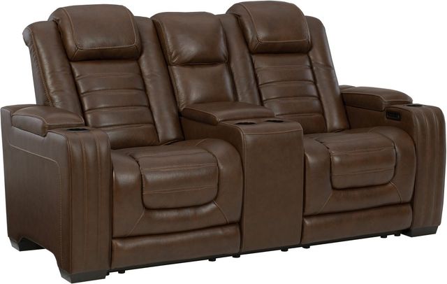 Signature Design by Ashley® Backtrack Chocolate Power Reclining Loveseat-0