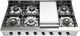 Ilve Nostalgie II 48” Stainless Steel Gas Rangetop with 8 Burners, Griddle and Burnished Trim-1
