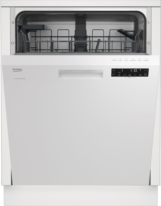 Beko 24" White Front Control Built In Dishwasher-1