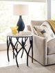 Hammary® Willow Beige Travertine Top End Table with Black Base-1