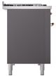 Ilve® Nostalgie II Noblesse 48'' Graphite Matte Pro Style Dual Fuel Range with Copper Trim-2