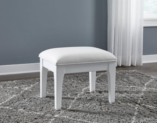 Signature Design by Ashley® Chalanna White Vanity Stool-3