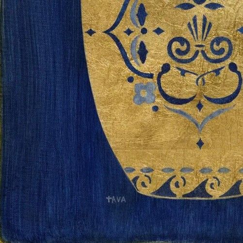 Classy Art Sapphire and Gold Urn I by Tava Studios Wall Art-1