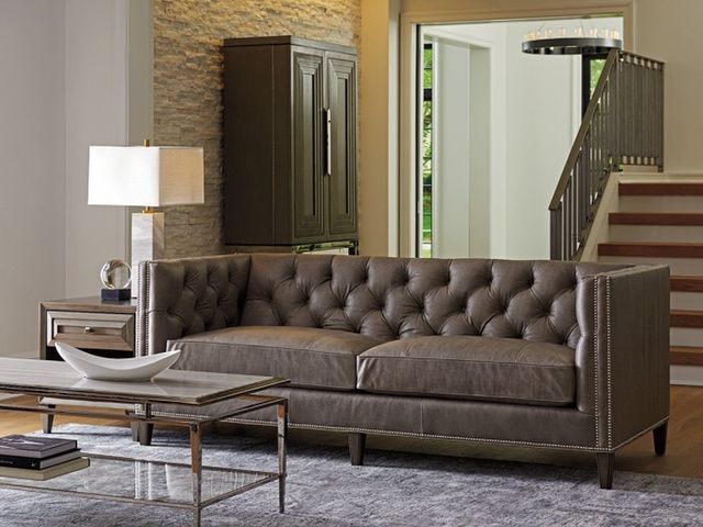 Lexington Home Customizable Ariana Camille Leather Sofa-1