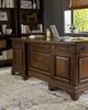 Coaster® Hartshill Burnished Oak Executive Desk with File Cabinets-1