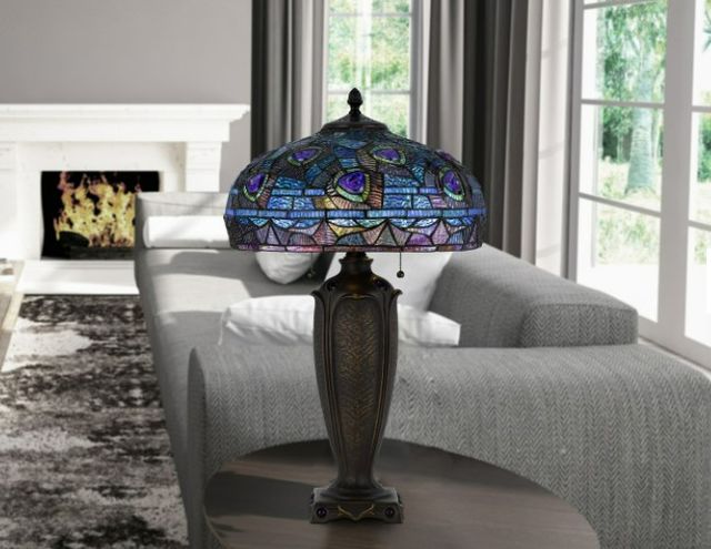 Cal® Lighting & Accessories Tiffany Dark Bronze Table Lamp-3