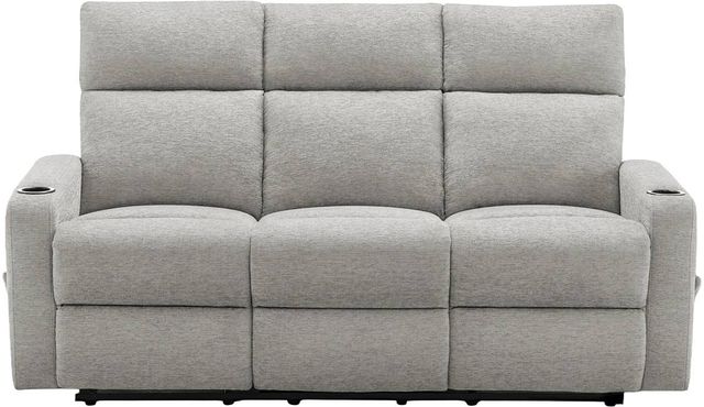 Monarch Specialties Inc. Light Grey 70" Small Upholstered Manual Reclining Sofa-0