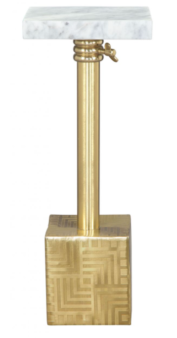 Zuo® Modern Josef  White Side Table with Gold Base -1