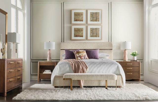 Hooker® Furniture Eleana Hanalei Oat King Upholstered Panel Bed-1