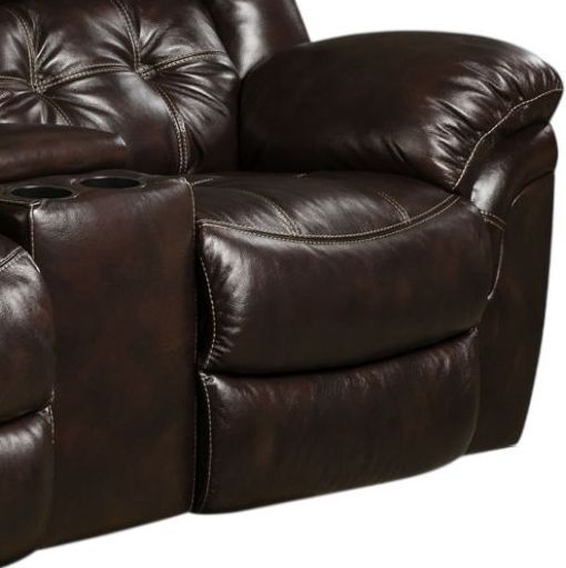 HomeStretch Cheyenne Whiskey Manual Reclining Loveseat with Console-2