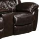 HomeStretch Brown Leather Reclining Console Loveseat-2