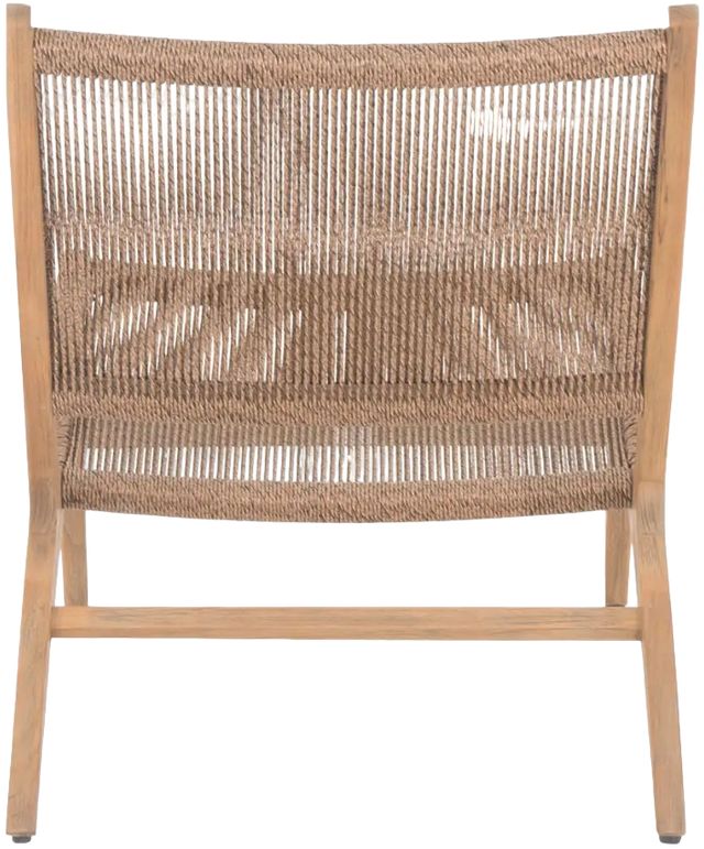 Moe's Home Collection Palma Warm Brown Teak Outdoor Lounge Chair with Warm Brown Wicker Cushions-3
