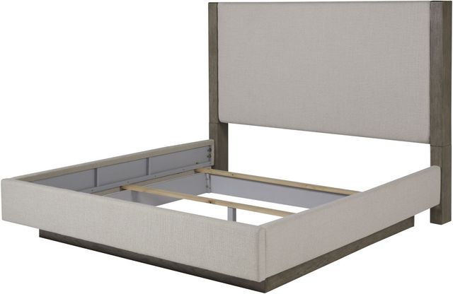 Benchcraft® Anibecca Weathered Gray King Upholstered Panel Bed-1