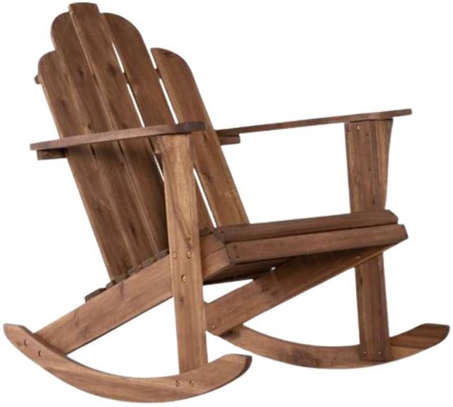 Linon Adirondack Brown Wooden Outdoor Chair-0