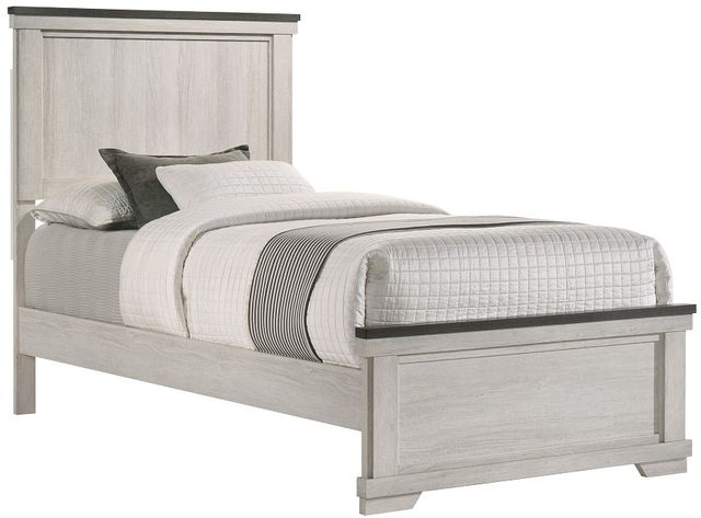 Crown Mark Leighton Gray/White Twin Panel Bed-0