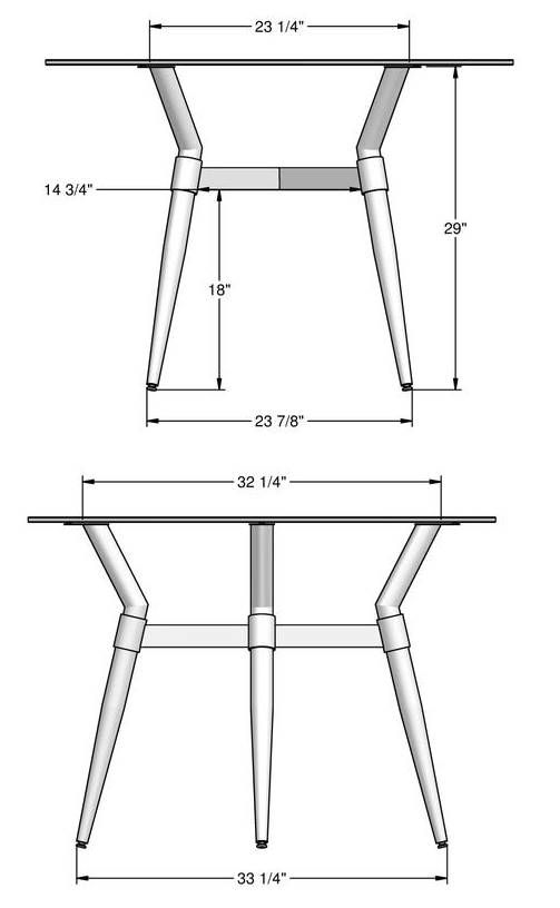 Amisco Customizable Link 48" Dining Table with Solid Birch Top-2
