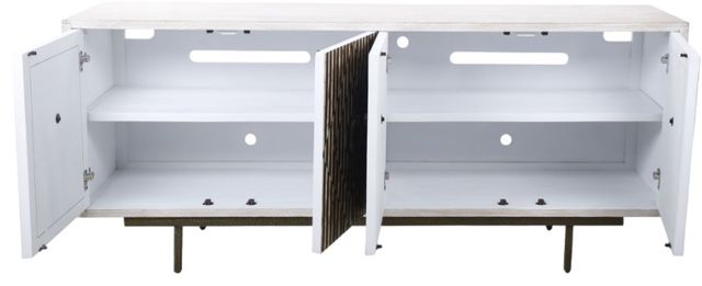 Home Trends & Design Taara Brown/Gray Septarian/White Sideboard-2