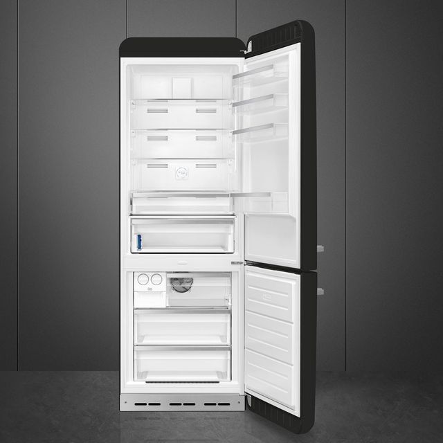 Smeg Retro Style 28 in. 18.0 Cu. Ft. Black Bottom Freezer Refrigerator-2
