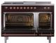 Ilve® Nostalgie II Noblesse 48'' Burgundy Pro Style Dual Fuel Range with Copper Trim-1