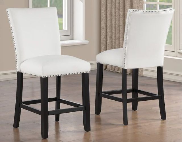 Steve Silver Co. Artemis 2-Piece White Vegan Leather Counter Stool Set-4