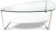BDI Dino™ 1343 Glass Top Coffee Table with Gloss White Shelf-0