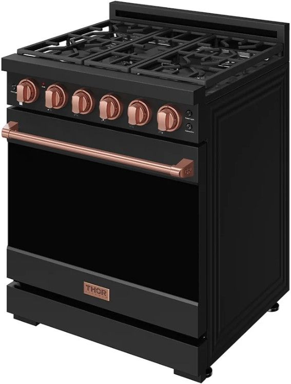 Thor Kitchen Gordon Ramsay Collection 30" Stainless Steel Pro Style Liquid Propane Range with Precision Knob Control in Rose Gold Trim-3