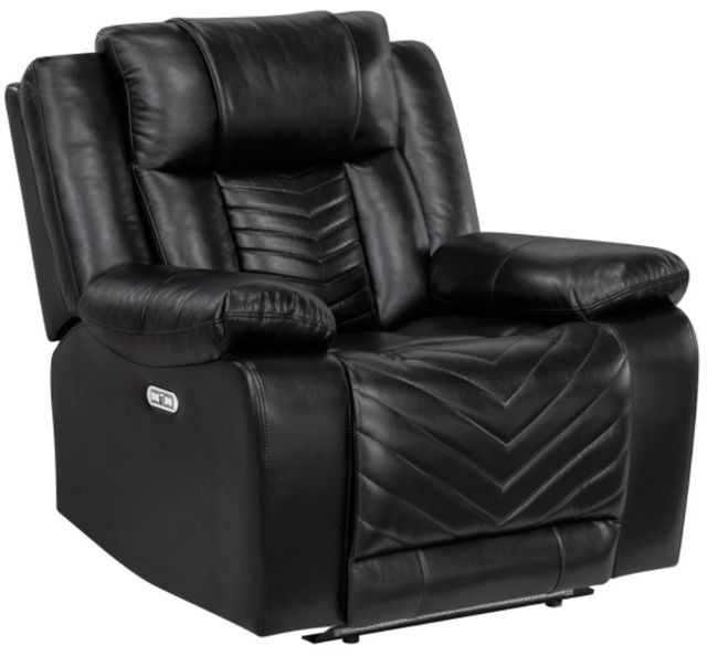 Homelegance® Huron Black Power Recliner with Charging Ports-0