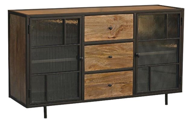 Jaipur Furniture Faillon Brown 3-Drawer 2-Door Cabinet-0
