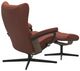 Stressless® by Ekornes® Customizable Wing Medium Manual Recliner and Ottoman with Cross Base-2