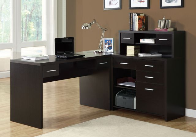 Monarch Specialties Inc. Espresso L Shaped Corner Desk-2