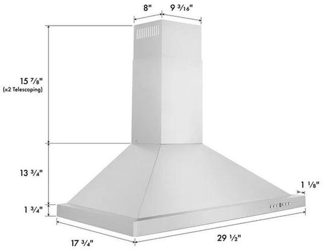 ZLINE 30" Stainless Steel Wall Mounted Range Hood-2