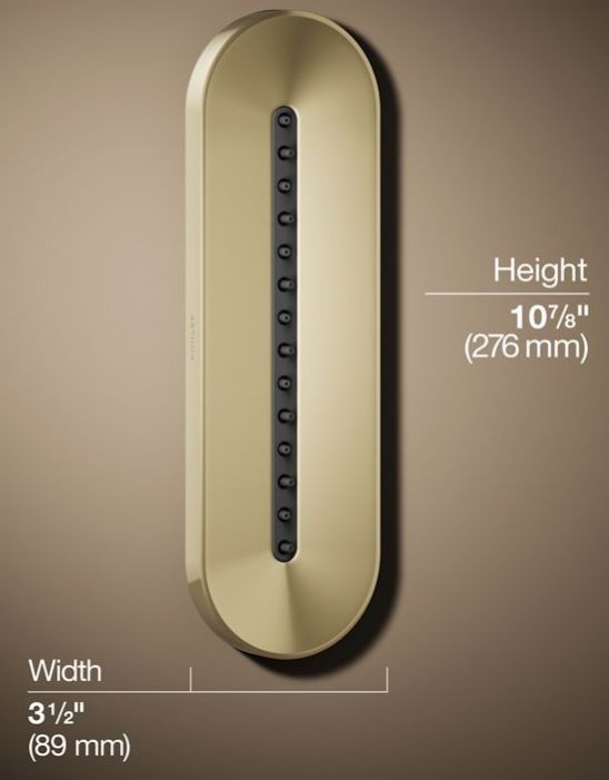 KOHLER® Statement® Vibrant French Gold 2.5 GPM Oblong Vichy Single-Function Body Spray-3
