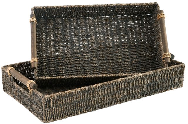 Signature Design by Ashley® Halima 2-Piece Antique Gray Tray Set-1