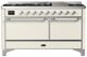 Ilve® Majestic III 60" Antique White Pro Style Dual Fuel Liquid Propane Range with Solid Door and Chrome Trim-0