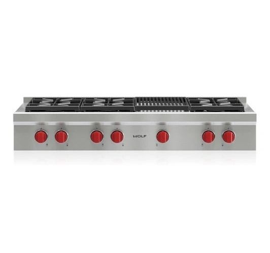 Wolf® 48" Liquid Propane Stainless Steel Rangetop-0
