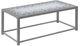 Monarch Specialties Inc. Grey Blue Tile Top Coffee Table with Hammered Silver Base-0