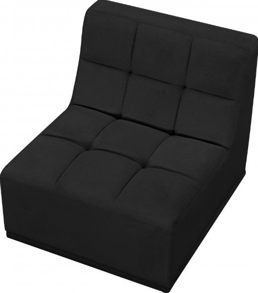Meridian Furniture Relax Black Velvet Modular Armless Chair-3