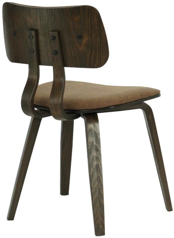 Armen Living Jaguar 4-Piece Espresso/Vintage Dark Brown Dining Chair Set-3