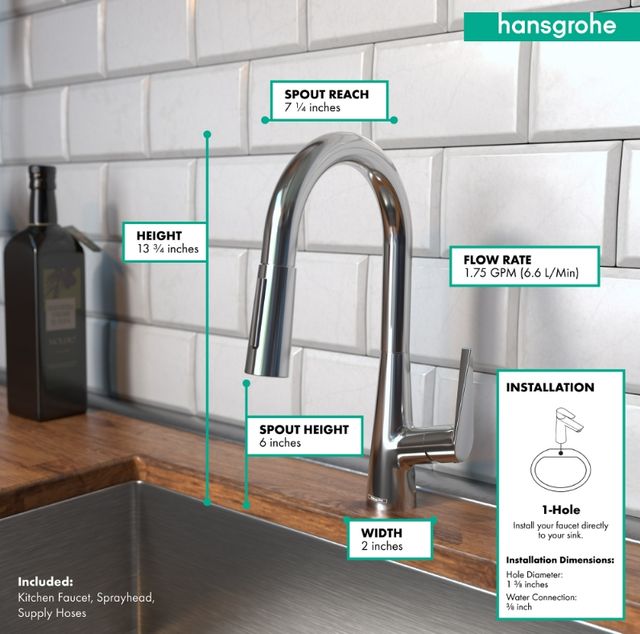 Hansgrohe Talis S Chrome 2-Spray Pull-Down Prep Kitchen Faucet-2