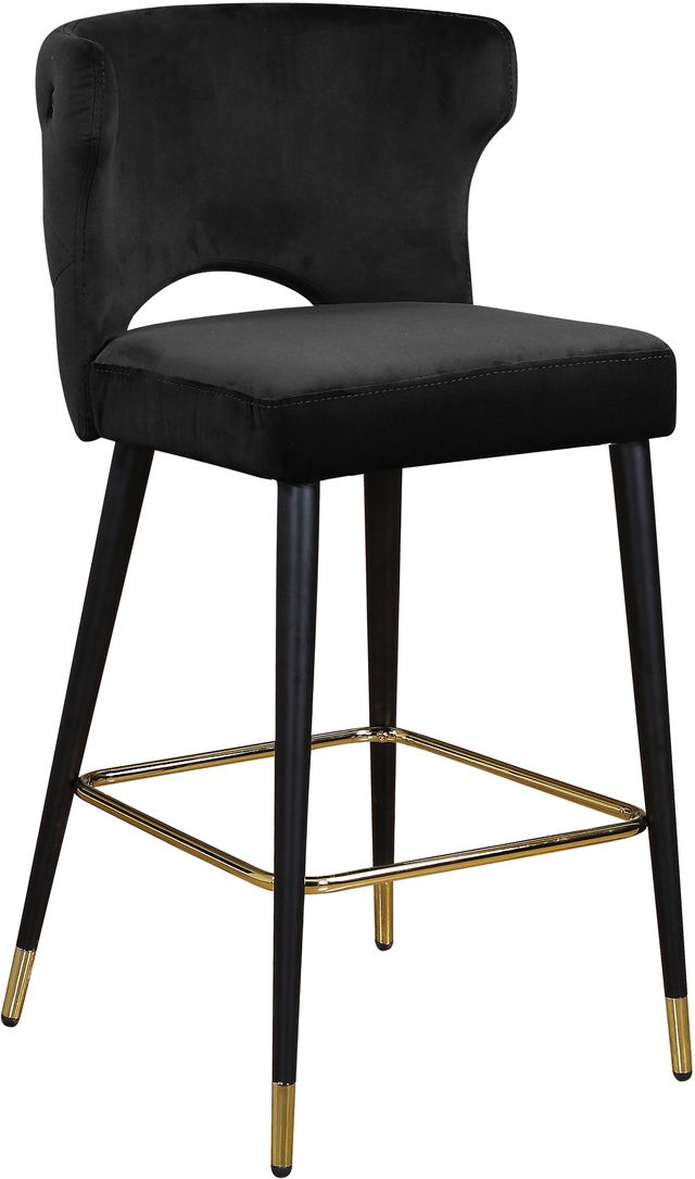 Meridian Furniture Kelly Black Velvet Counter Stool-0