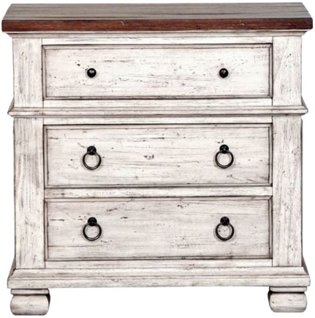 Napa Furniture Design Belmont White 3-Drawer Nightstand-0