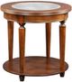 Furniture of America® Granvia Dark Cherry Glass Insert End Table-0